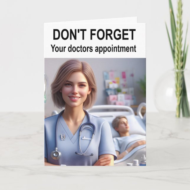 Cartão Não se esqueça da consulta médica. (Frente)