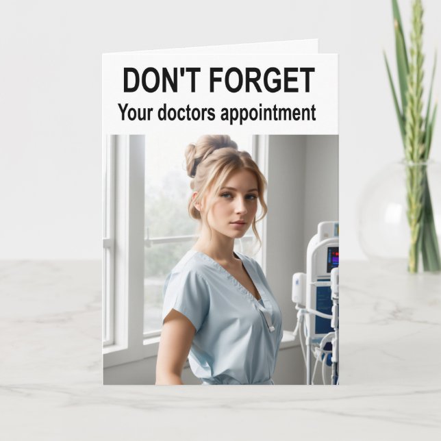 Cartão Não se esqueça da consulta médica. (Frente)
