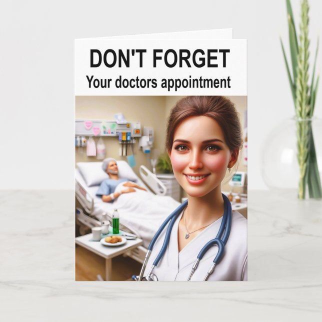 Cartão Não se esqueça da consulta médica. (Frente)