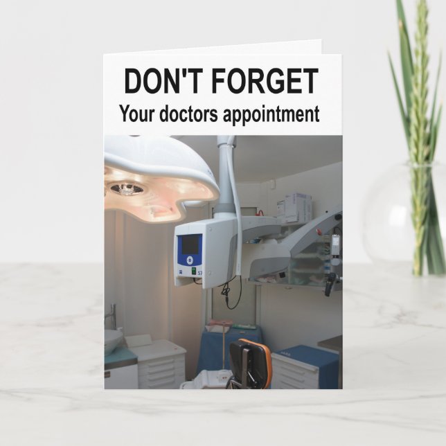 Cartão Não se esqueça da consulta médica. (Frente)