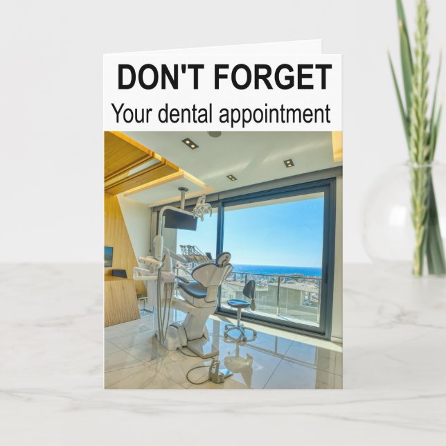 Cartão Não se esqueça da sua consulta dentária. (Frente)