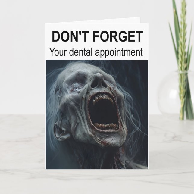 Cartão Não se esqueça da sua consulta dentária. (Frente)