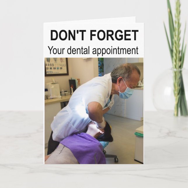 Cartão Não se esqueça da sua consulta dentária. (Frente)