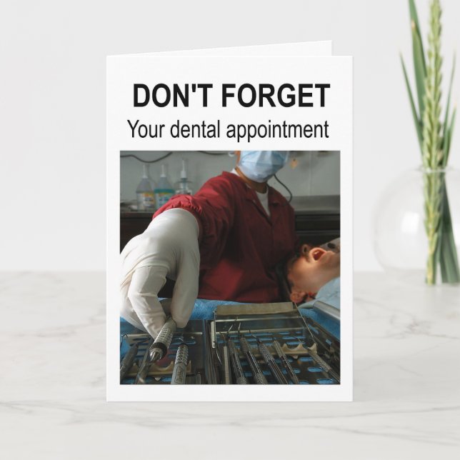 Cartão Não se esqueça da sua consulta dentária. (Frente)