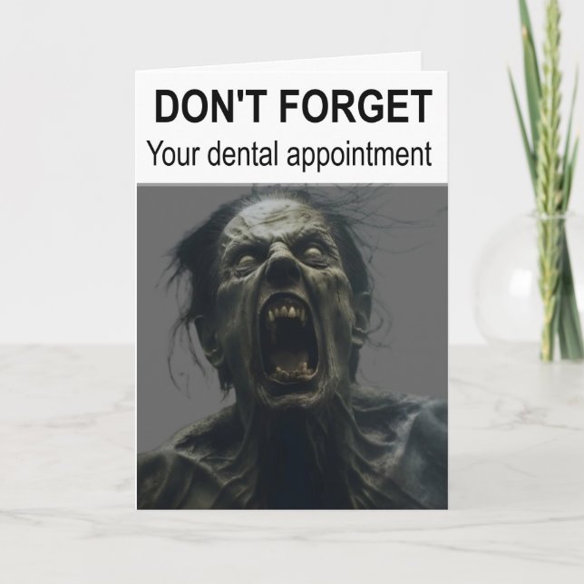 Cartão Não se esqueça da sua consulta dentária. (Frente)