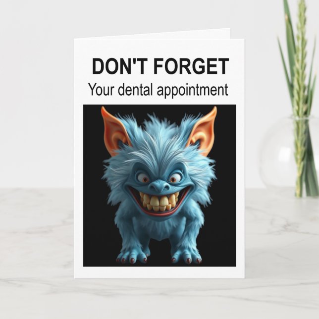 Cartão Não se esqueça da sua consulta dentária. (Frente)
