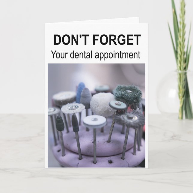 Cartão Não se esqueça da sua consulta dentária. (Frente)