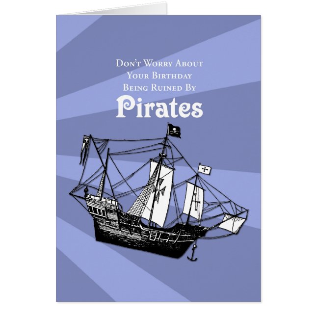 Cartão Não se preocupe sobre piratas (Frente)