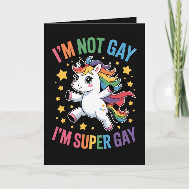 Cartão Não sou Gay, sou o Super Gay do Orgulho LGBTQ Ally (Frente)