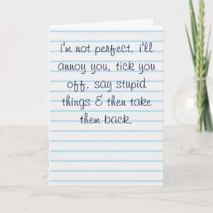 Cartão Não sou perfeito