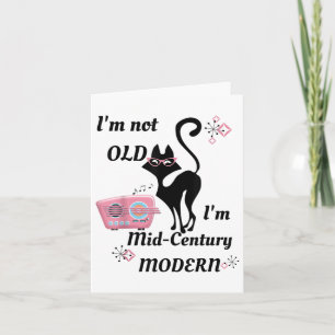 Cartão Não sou velho, sou gato retrô modernista de meados