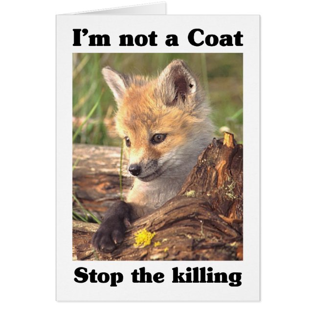 Cartão Não Um Casaco-Fox (Frente)
