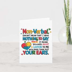 Cartão Não-verbil não significa que eu não tenho nada a d