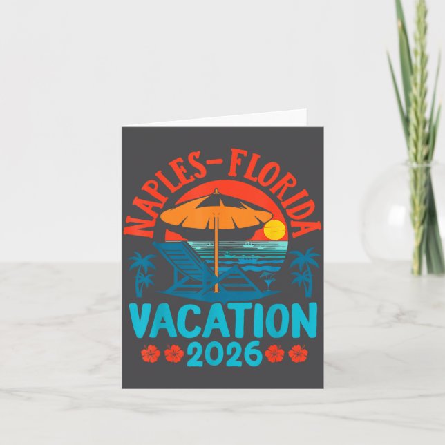 Cartão Naples Florida 2026 Family Vacation Beach Summer V (Frente)
