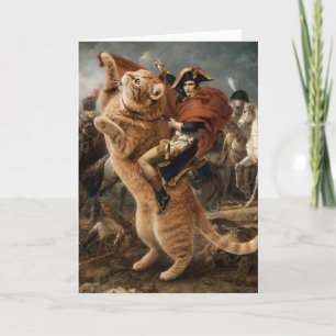 Cartão Napoleão Montado em Gato de Batalha Gigante