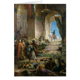 Cartão Napoleon Bonaparte na mesquita grande no Cairo