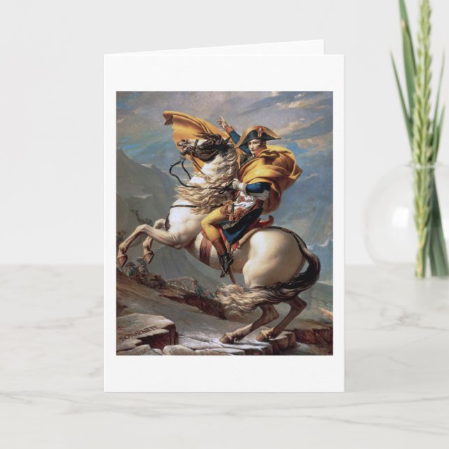 Cartão Napoleon Crossing the Alps, Jacques-Louis David (Frente)