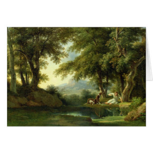 Cartão Narciso que admira sua reflexão