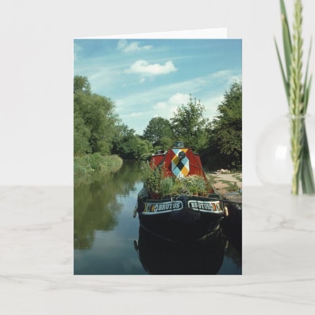 Cartão Narrowboat on the Oxford Canal Greeting Card (Frente)