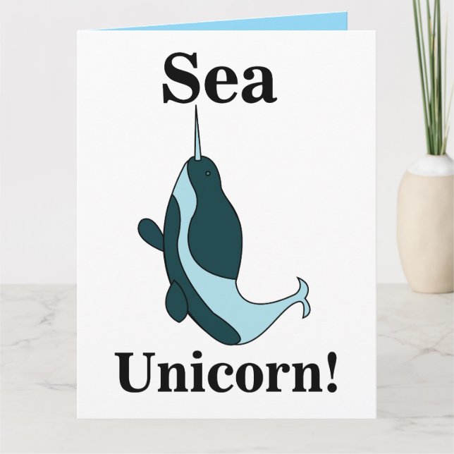 Cartão Narwhal Sea Unicorn Funny (Frente)