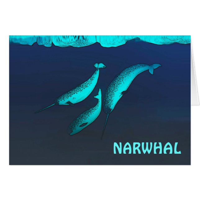 Cartão Narwhal Under The Ice (Frente Horizontal)