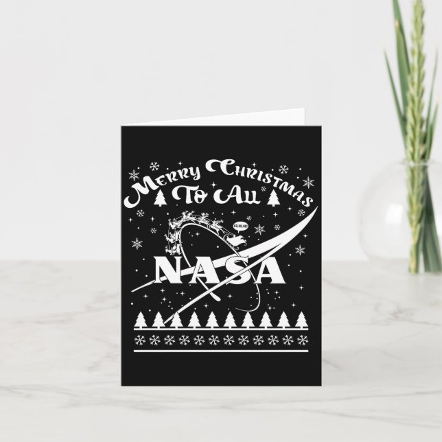 Cartão Nasa Merry Christmas To All Ugly Sweater Logo With (Frente)