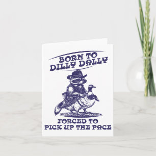 Cartão Nascer A Dilly Dally Goose Raccoon Bonito Anima