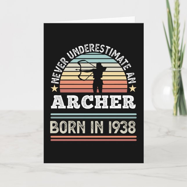 Cartão Nascer Archer 1938 90 Birthday Archery Gift (Frente)