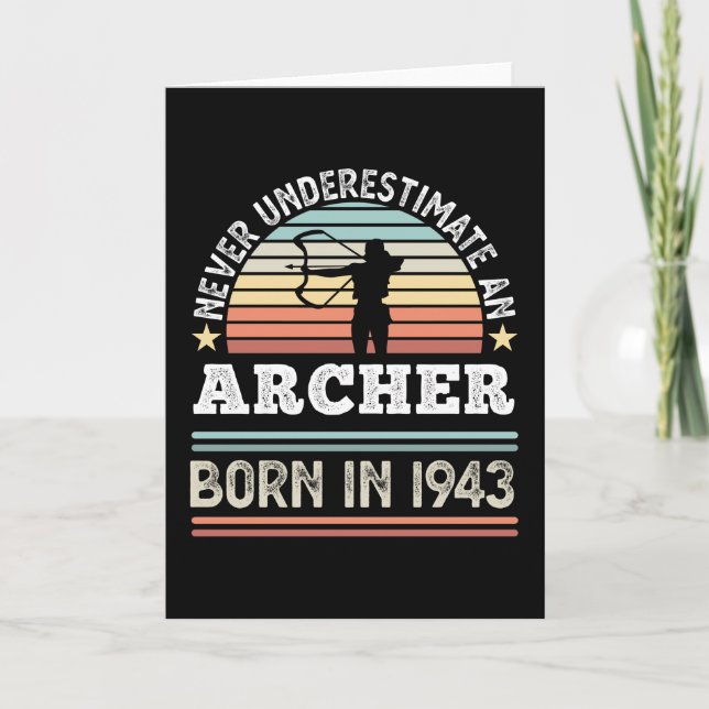 Cartão Nascer Archer 1943 80 Birthday Archery Gift (Frente)