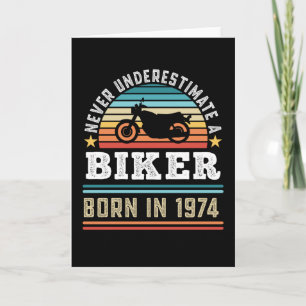 Cartão Nascer Biker 1974 50º aniversário do Pai de Presen