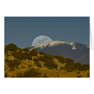 Cartão Nascer da lua sobre as montanhas Sangre de Cristo,