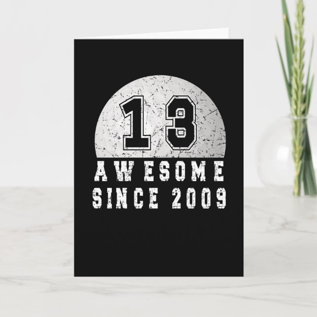 Cartão Nascer De Aniversário De 13 Em 2009 Golfer Boy 13  (Frente)