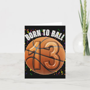 Cartão Nascer De Basquete, 13 De Aniversário, Garotas Gar