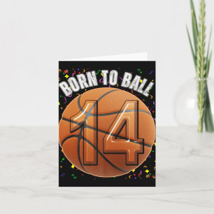 Cartão Nascer De Basquete, 14 De Aniversário, Garotas Gar