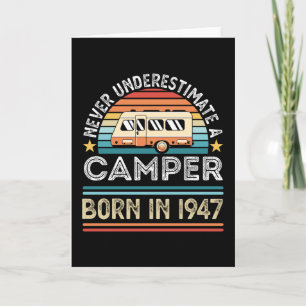 Cartão Nascer de Camper 1947 80 Birthday acampping Gift
