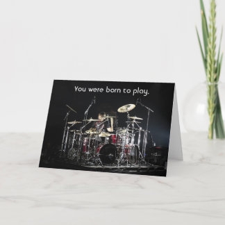 Cartão Nascer De Drummer Para Jogar A Placa De Aniversári