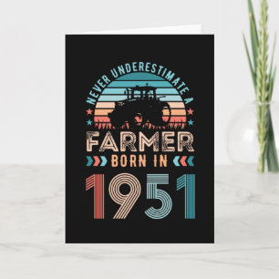 Cartão Nascer de fazendeiro 1951 70 Birthday Farming Gift