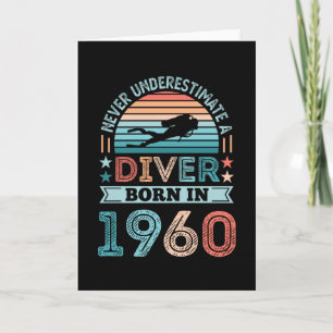 Cartão Nascer de mergulho de aniversário 1960 60º Ventila