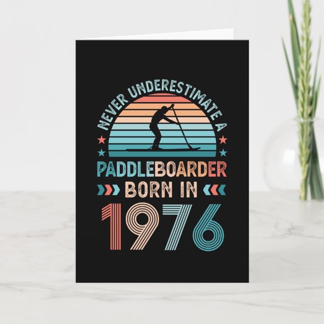 Cartão Nascer de Paddlebarding 1976 50º Pai de Presente d (Frente)
