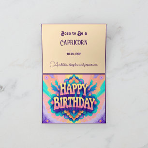 Cartão Nascer de ser Capricórnio para o aniversário