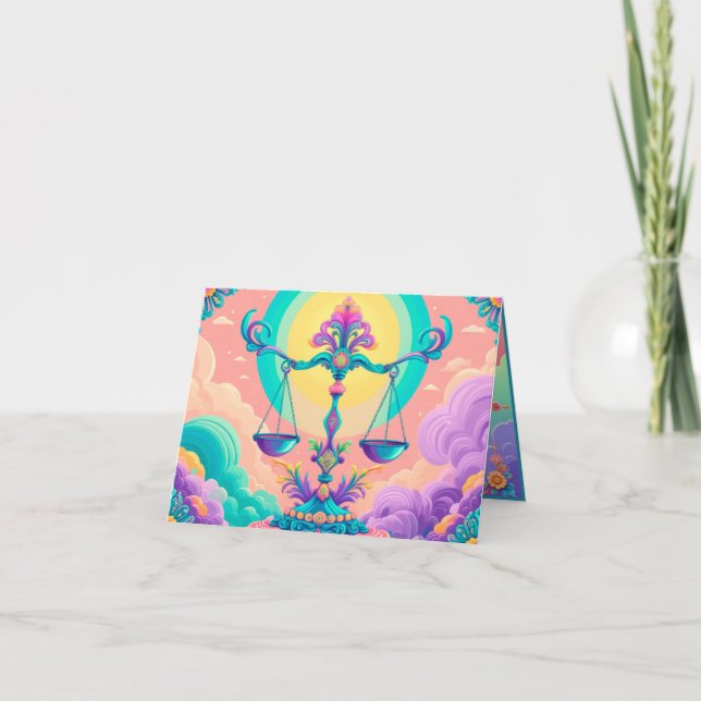 Cartão Nascer de ser Libra para o aniversário (Frente)