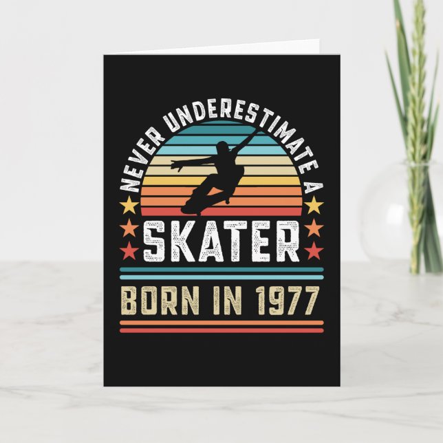 Cartão Nascer de skater 1977 50º presente de aniversário (Frente)