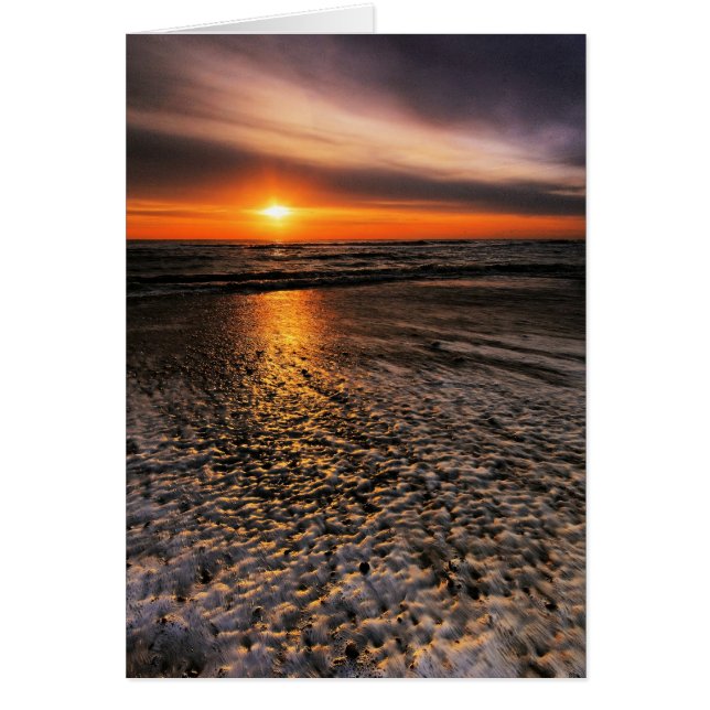 Cartão Nascer do sol 7. da praia de Southwold (Frente)
