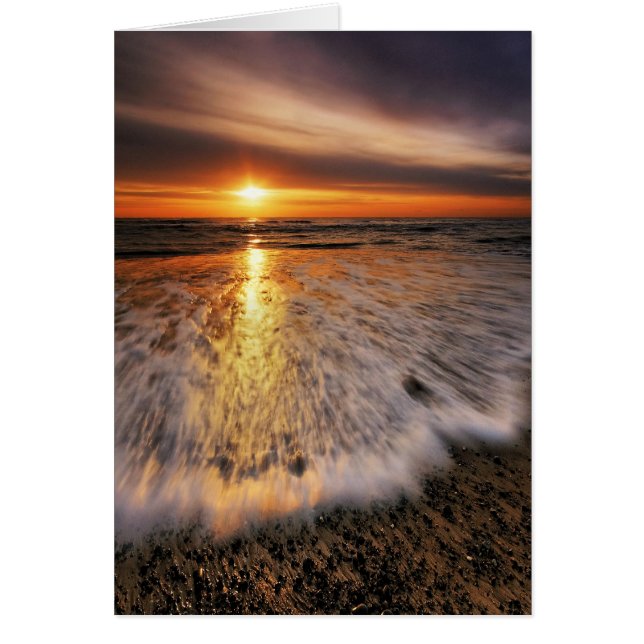 Cartão Nascer do sol 8. da praia de Southwold (Frente)