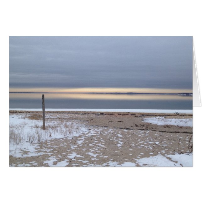 Cartão nascer do sol do inverno sobre a baía (Frente Horizontal)