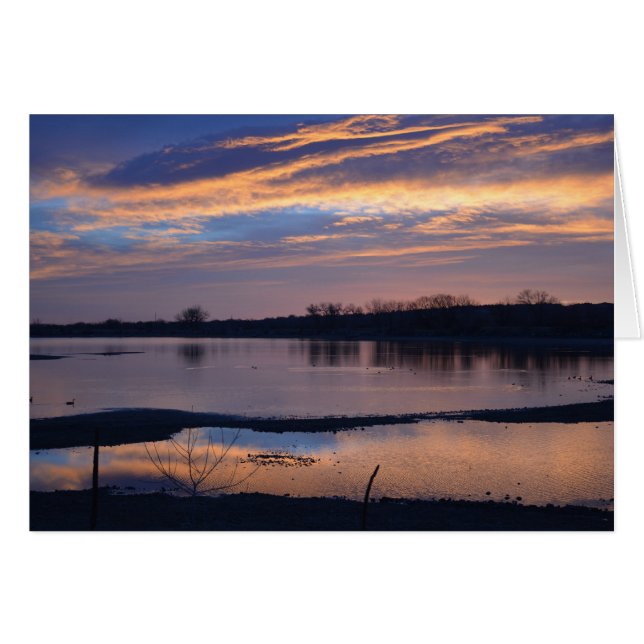 Cartão Nascer do sol no reservatório da linha de base (Frente Horizontal)