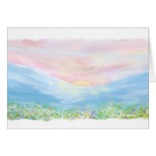 Cartão nascer do sol sobre as montanhas - trabalho artíst