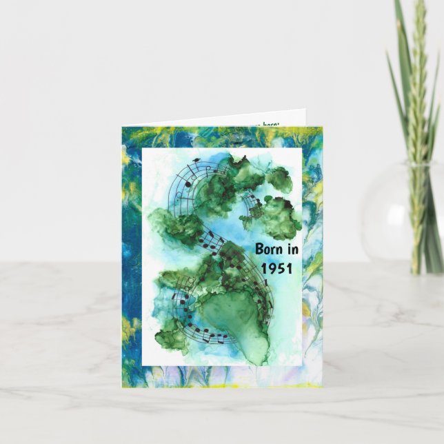 Cartão Nascer em 1951 Fatos de diversão de aniversário (Frente)