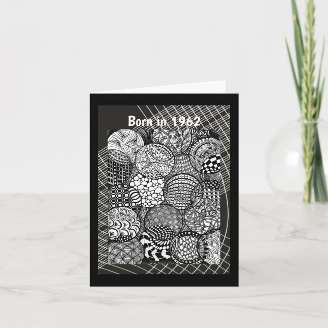 Cartão Nascer em 1962 Fatos de diversão de aniversário (Frente)