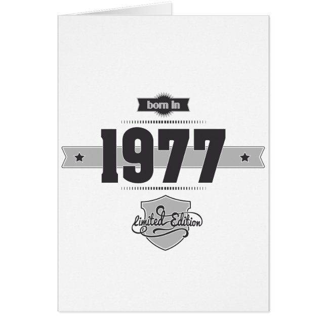 Cartão Nascer em 1977 (Dark&Lightgrey) (Frente)